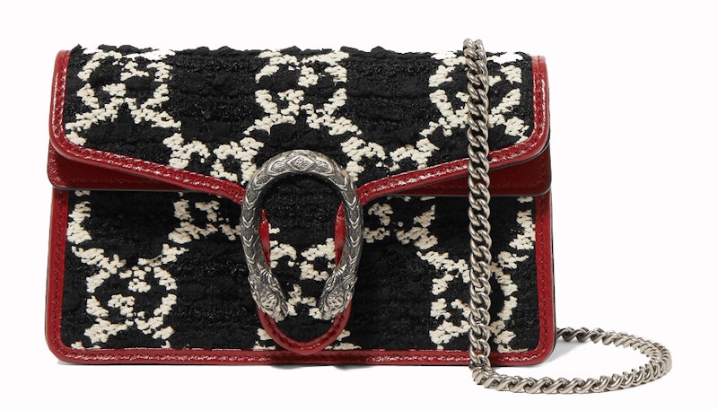 Gucci Dionysus GG Tweed Super Mini Black/White/Cerise