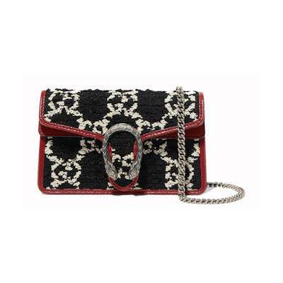 Gucci Dionysus GG Tweed Super Mini Black/White/Cerise