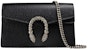 Gucci Dionysus Leather Shoulder Bag Super Mini Black