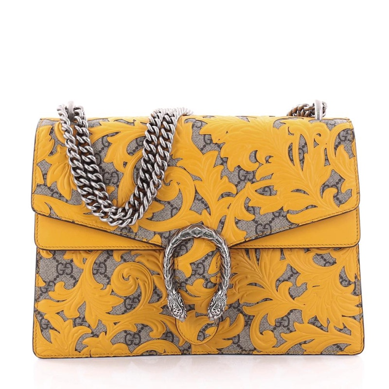 Gucci Dionysus Shoulder Bag GG Supreme Arabesque Medium Yellow/Beige