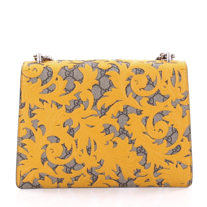 Order 古馳酒神系列GG Supreme繡花中號肩背包 - 黃/米色