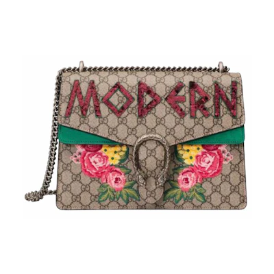 Gucci Dionysus Shoulder Bag GG Supreme Modern Medium Green