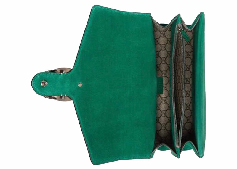 Lookbook Gucci Dionysus GG Supreme中號肩背包-綠色现代款