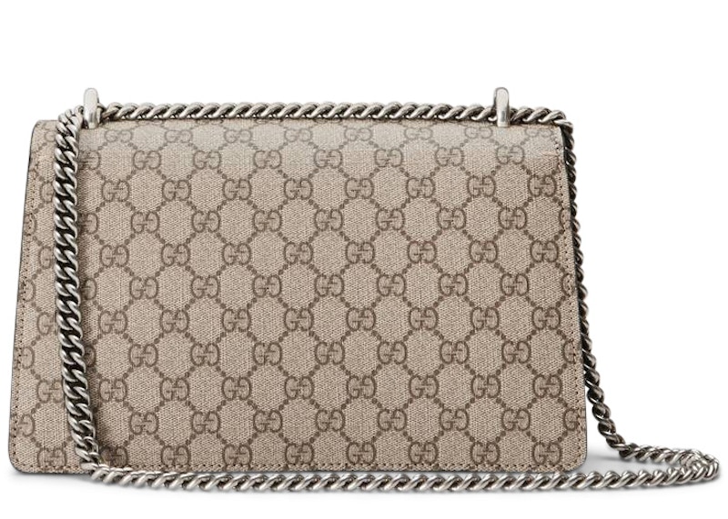 Order Gucci Dionysus Beg Bahu GG Supreme Kecil Coklat/Hitam