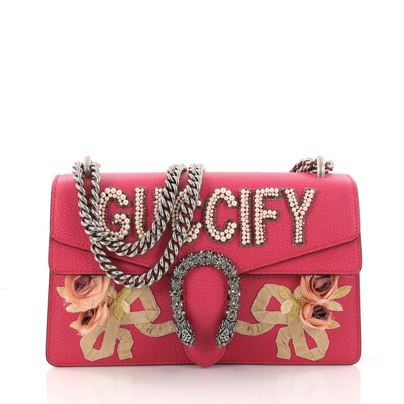 Gucci Dionysus Shoulder Bag Guccify Embellished Small Pink