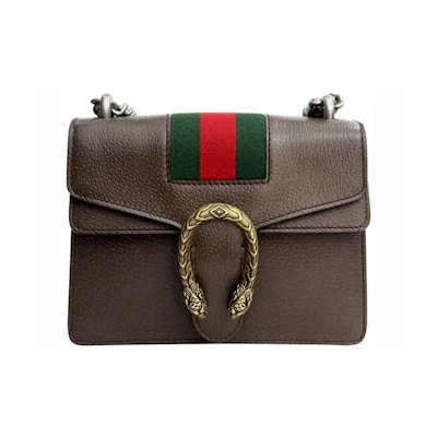 Gucci Dionysus Shoulder Bag Leather/Web Mini Brown