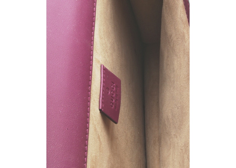 Lookbook Gucci Dionysus中型刺繡蟒蛇皮肩背包 - 酒紅色