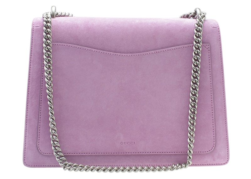 Order Tas Bahu Gucci Dionysus Medium Bunga Bordir Suede Merah Muda