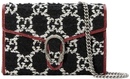 古驰酒神包迷你GG提花黑/白斜挎包 Buy 古驰酒神包迷你GG提花黑/白斜挎包