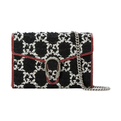 Gucci Dionysus Shoulder Bag Mini GG Tweed Black/White