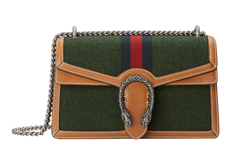 Gucci Dionysus Shoulder Bag Small Blue/Red Web Dark Green/Brown