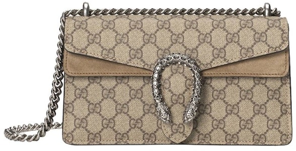 古驰酒神系列小号肩背包 GG高级人造帆布 米色/棕色 Buy 古驰酒神系列小号肩背包 GG高级人造帆布 米色/棕色