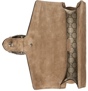 古驰酒神系列小号肩背包 GG高级人造帆布 米色/棕色 Lookbook 古驰酒神系列小号肩背包 GG高级人造帆布 米色/棕色