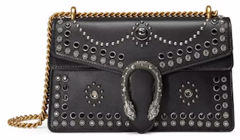 Gucci Dionysus Shoulder Bag Studded Leather Small Black Gucci Dionysus Shoulder Bag Studded Leather Small Black