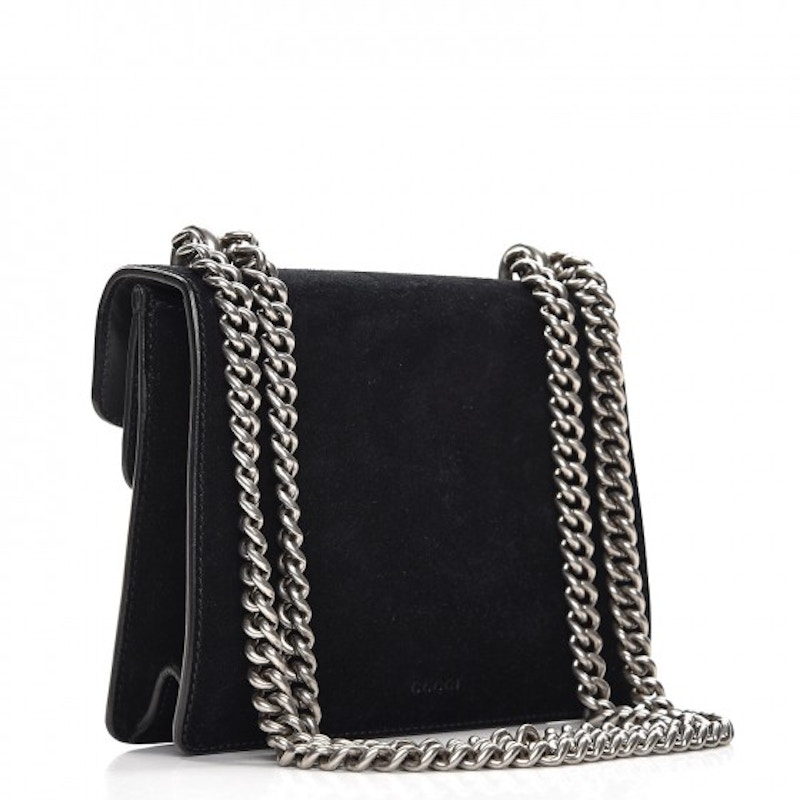 Order Gucci酒神系列黑色麂皮迷你包