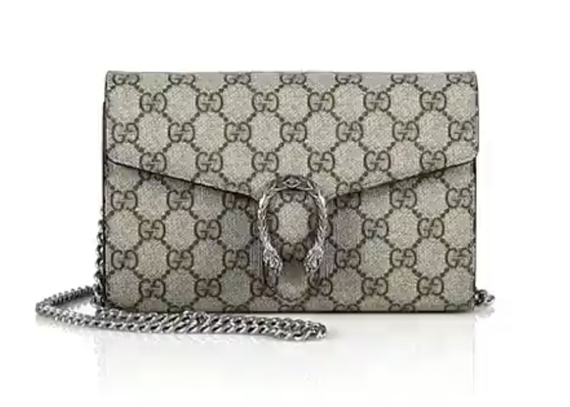 Gucci Dionysus Wallet on Chain GG Supreme (16 Card Slot) Mini Beige