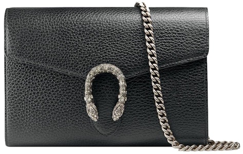 Gucci酒神鏈條包小型黑色皮革錢包 Buy Gucci酒神鏈條包小型黑色皮革錢包