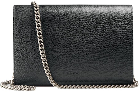 Gucci酒神鏈條包小型黑色皮革錢包 Order Gucci酒神鏈條包小型黑色皮革錢包