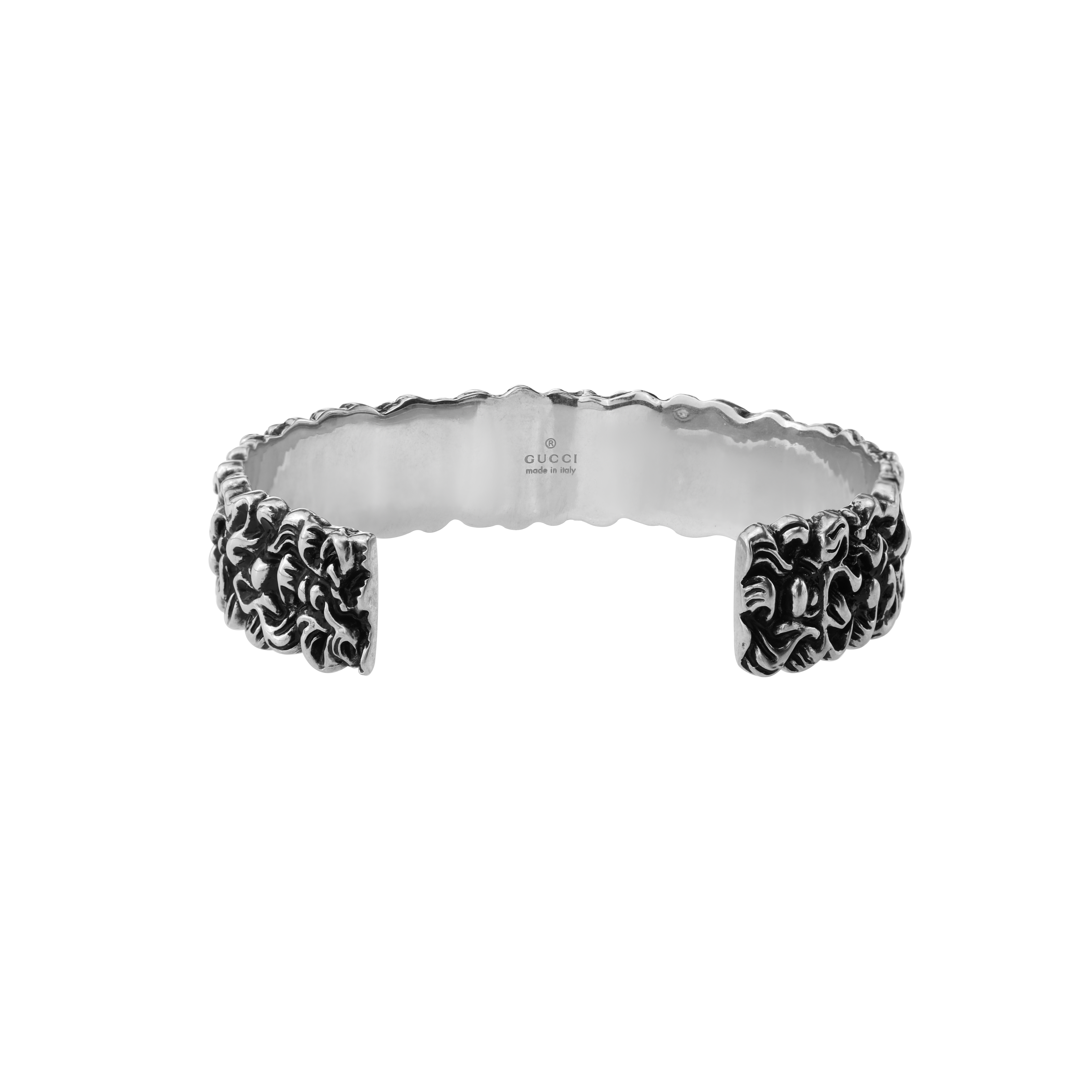 GUCCI Distressed Adjustable 925 Silver Bracelet for Men - Silver. 523241-J1D50-8162 圖 3