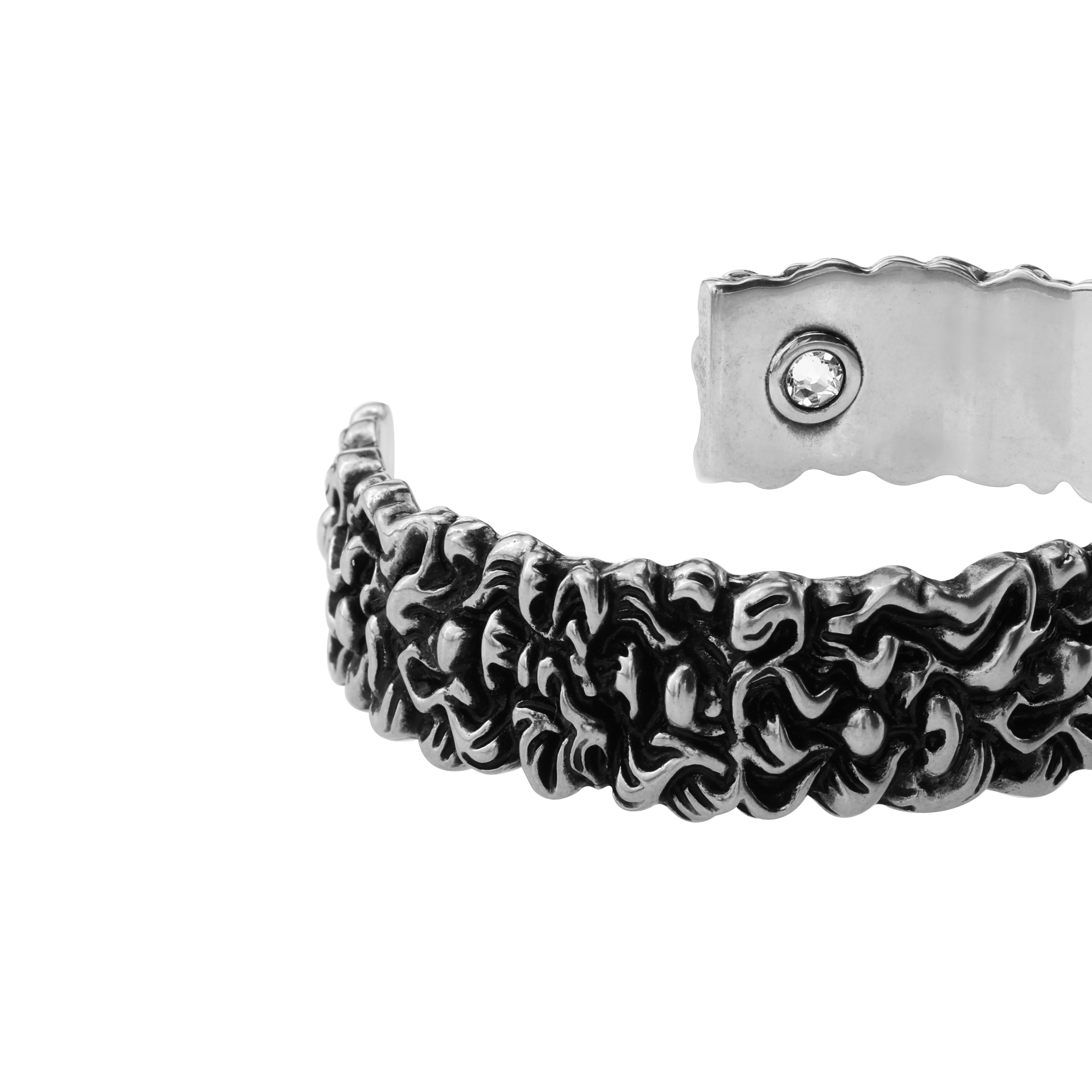 GUCCI Distressed Adjustable 925 Silver Bracelet for Men - Silver. 523241-J1D50-8162 圖 4