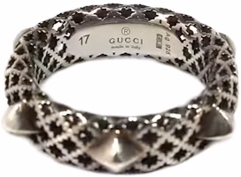 Order GUCCI 復古做舊銀色金屬飾釘Logo戒指 情侶款中性設計。 356961-J8400-0701