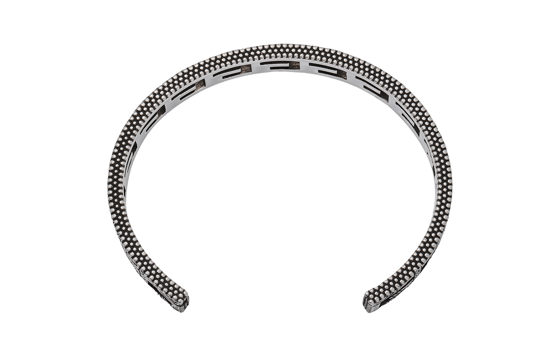 GUCCI Distressed Square 10mm Wide Silver Bracelet 551919-J8400-0811 圖 4