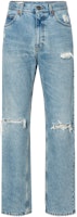Gucci Distressed Zipper Mid-Rise Loose Jeans Men Light Blue 623953-XDBFM-4009 Gucci Distressed Zipper Mid-Rise Loose Jeans Men Light Blue 623953-XDBFM-4009
