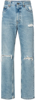 구찌 디스트레스드 지퍼 미드라이즈 루즈 진 남성용 라이트 블루 623953-XDBFM-4009 Buy 구찌 디스트레스드 지퍼 미드라이즈 루즈 진 남성용 라이트 블루 623953-XDBFM-4009