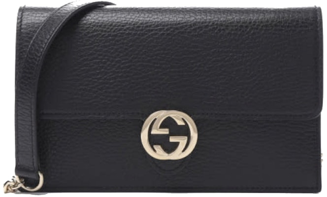 Bolso Negro Gucci Dollar Interlocking GG de Hombro en Cuero Granulado Buy Bolso Negro Gucci Dollar Interlocking GG de Hombro en Cuero Granulado