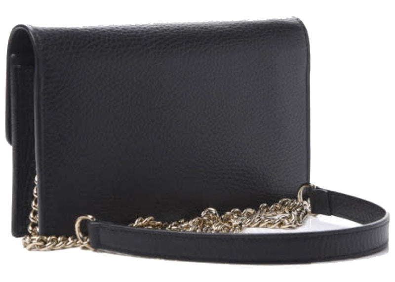 Order Bolso Negro Gucci Dollar Interlocking GG de Hombro en Cuero Granulado