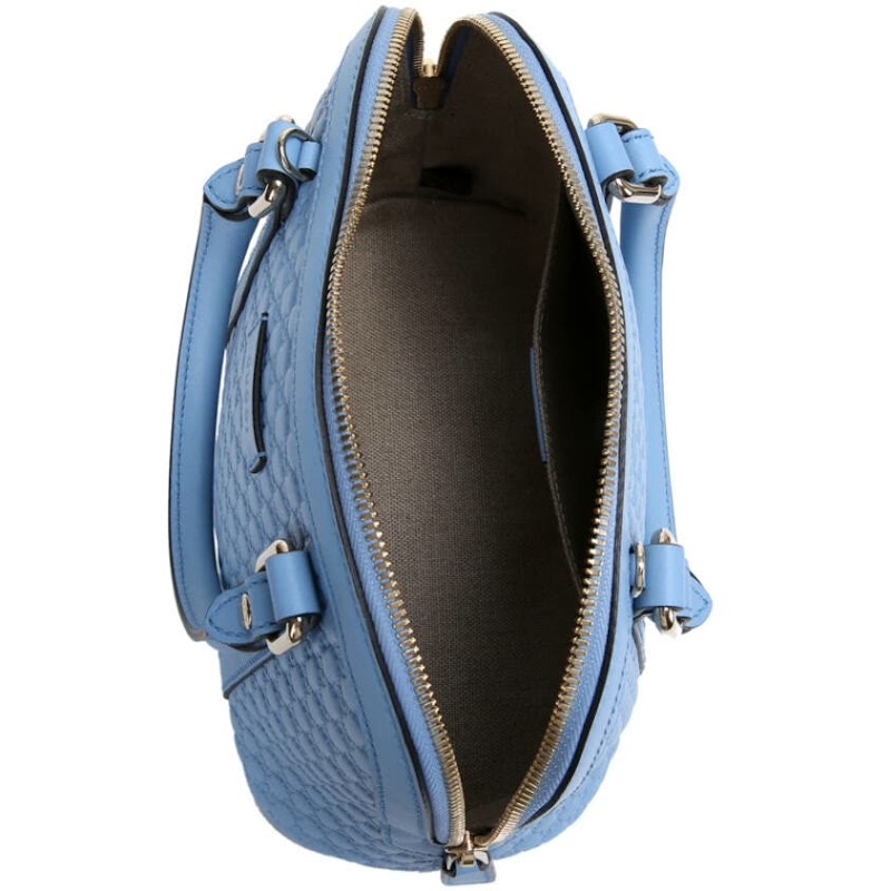 Lookbook Gucci圓頂手提包Microguccissima小號礦石藍