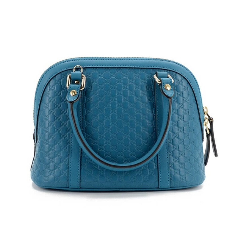 Order Gucci圓頂手提包Microguccissima小號藍綠色