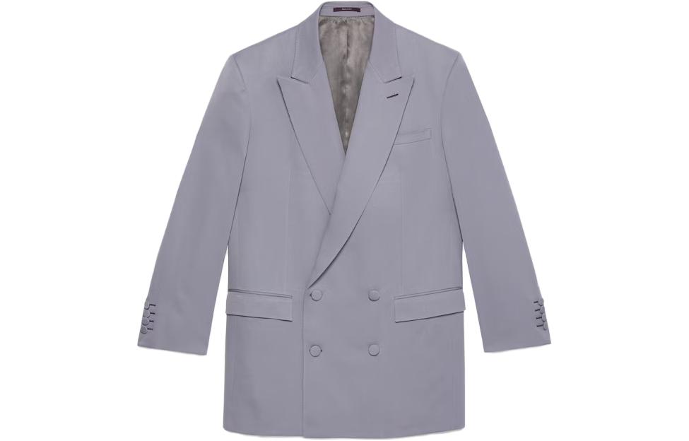 Gucci Double-Breasted Wool Suit Blazer Men Purple 753083-ZAN2V-5309