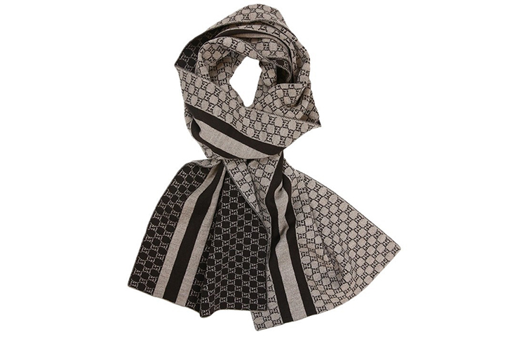 GUCCI Double-sided Floral Print Wool Scarf Unisex Brown 438253-3G206-2764