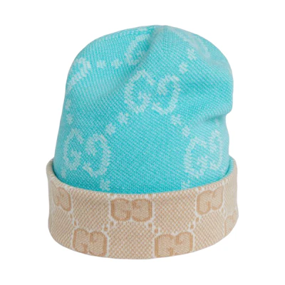GUCCI Double-Sided GG Wool Beanie Unisex Couple Style. 732260-3GAJY-3979