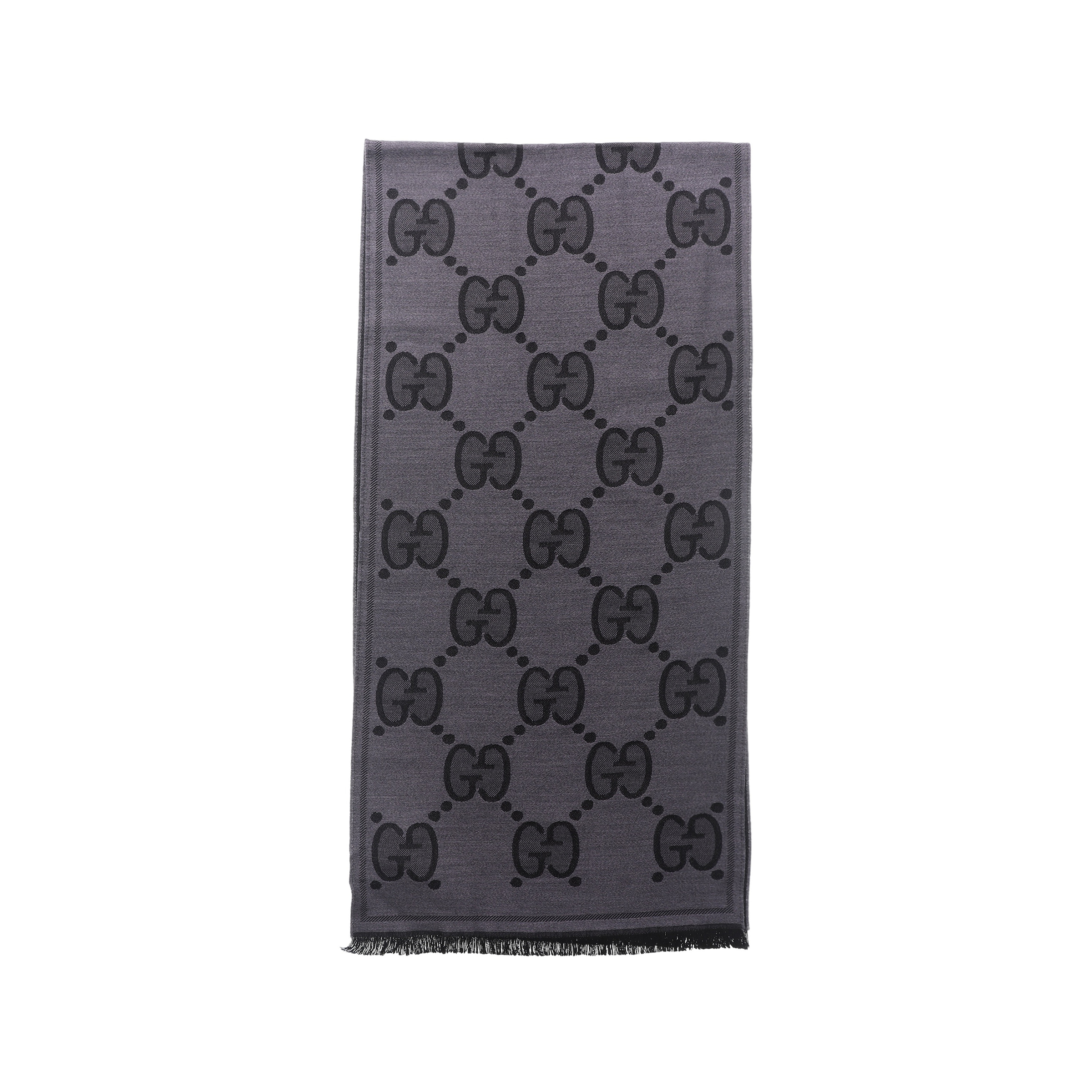 GUCCI Double-Sided Logo Scarf Unisex Couple Black/Grey 598189-4G200-1460 圖 4