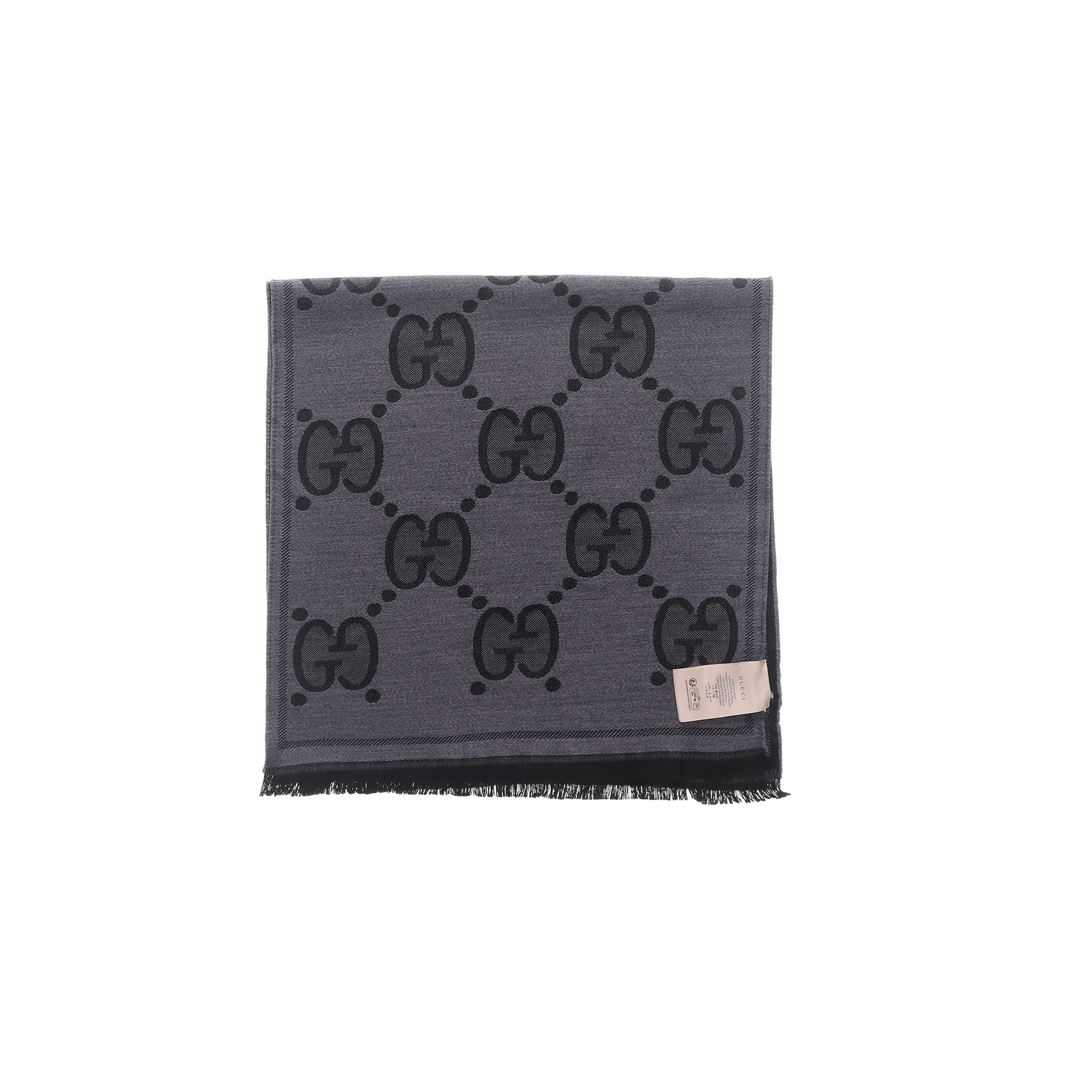 GUCCI Double-Sided Logo Scarf Unisex Couple Black/Grey 598189-4G200-1460 圖 5