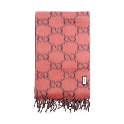 GUCCI Double-Sided Wool GG Jacquard Scarf Unisex 5435733GB181272