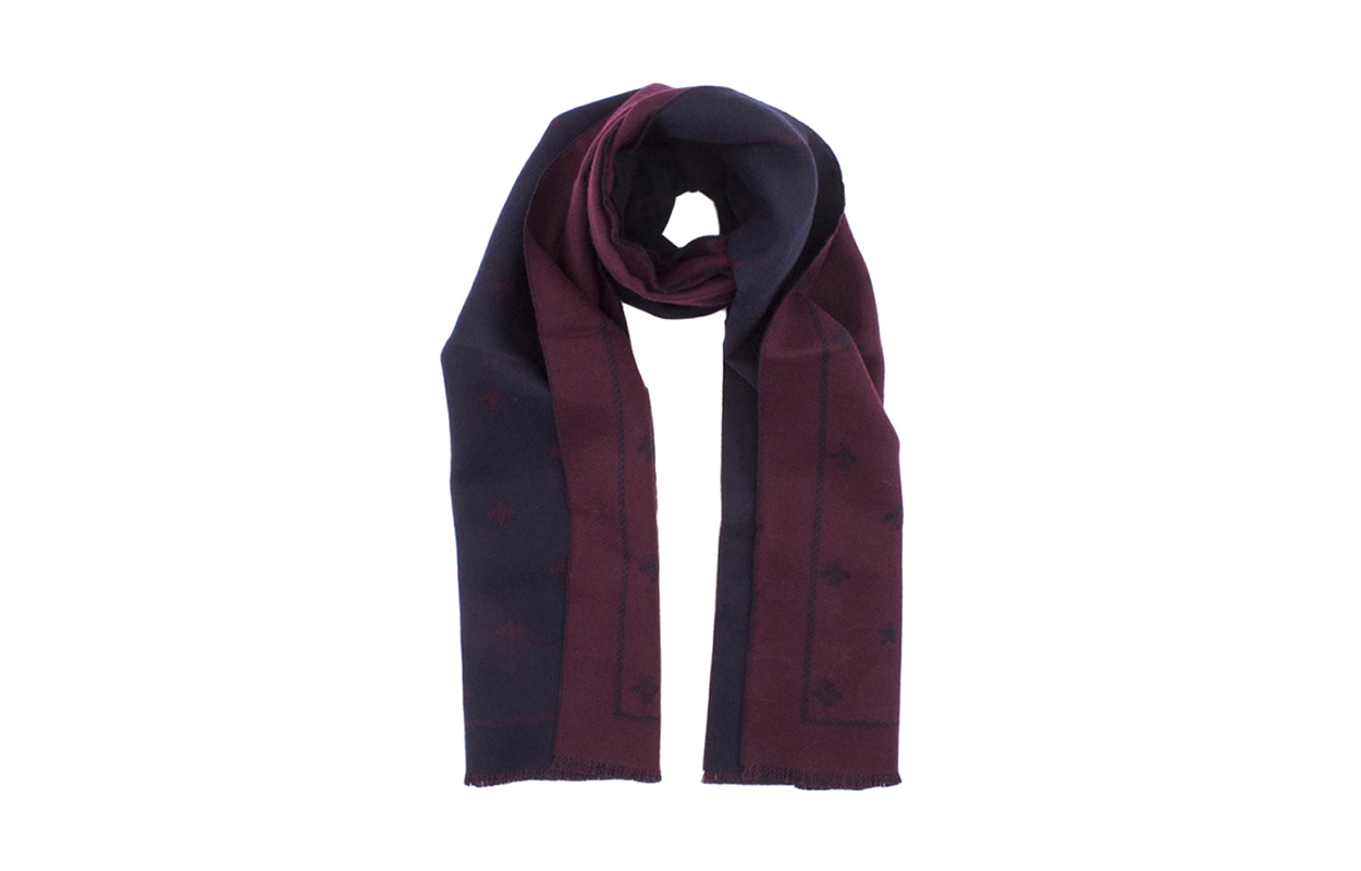 Gucci Double-Sided Wool Scarf with Bee Design in Dark Red/Blue 430583-4G200-6068 圖 3