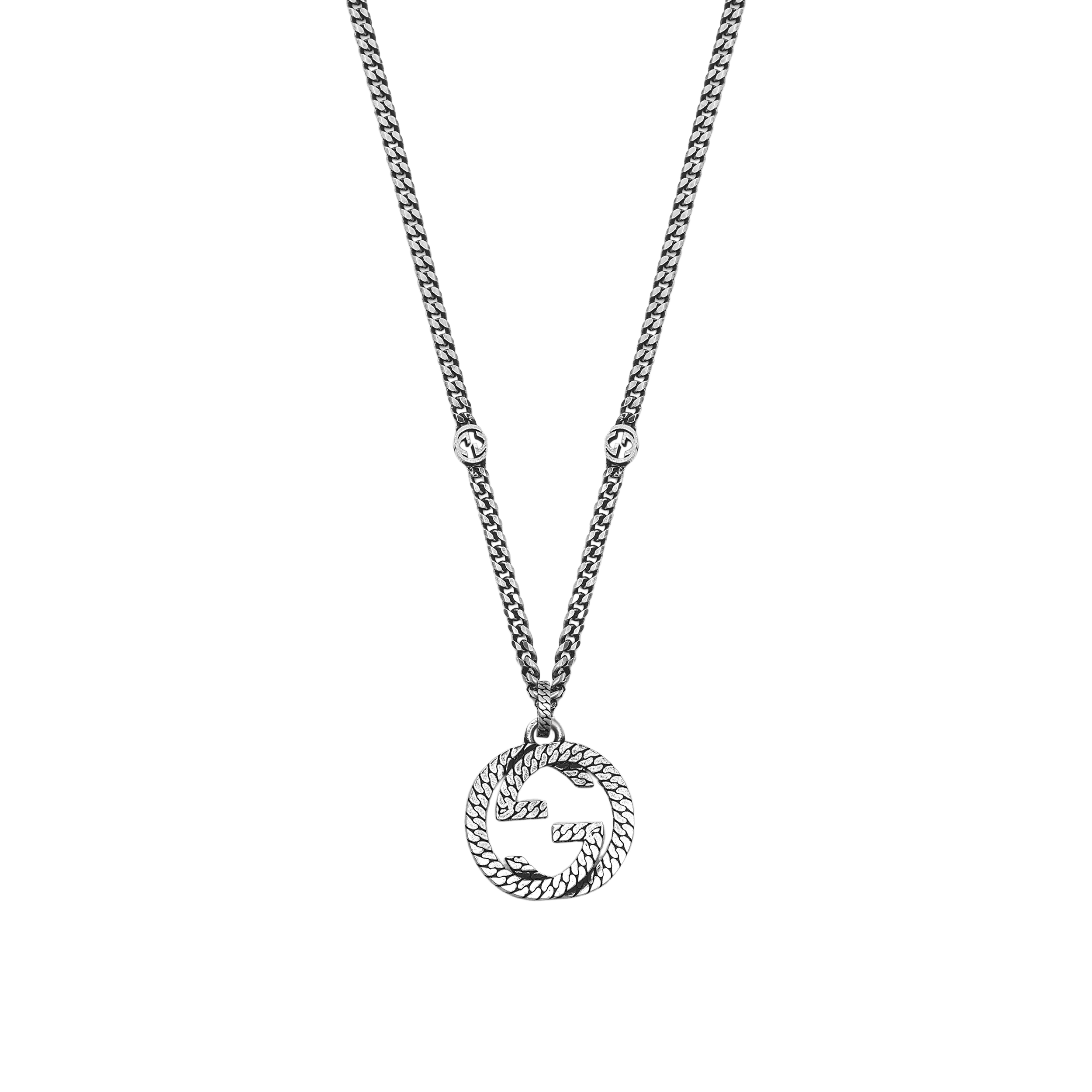 GUCCI Double G 925 Silver Necklace Unisex Couple Design - Silver. 678651-J8400-0728 圖 3