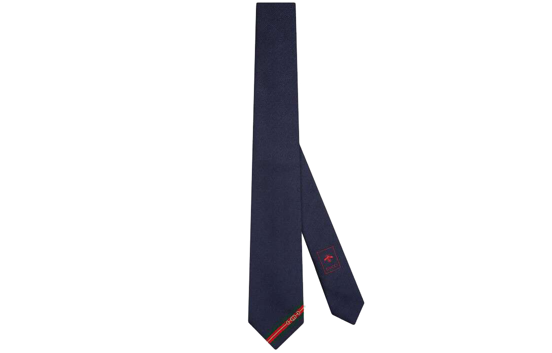 GUCCI Double G and Horsebit Jacquard Tie in Deep Blue 624057-4E002-4068 圖 2