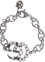 GUCCI Double G Crystal Embellished Metal Bracelet Unisex Couple Fashion Jewelry 530532-J1D50-8162 GUCCI Double G Crystal Embellished Metal Bracelet Unisex Couple Fashion Jewelry 530532-J1D50-8162