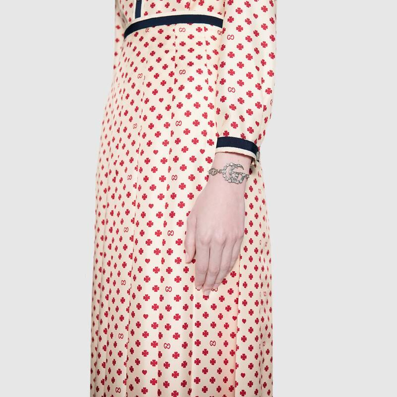 Details for 구찌 더블 G 크리스탈 장식 금속 팔찌 유니섹스 커플 패션 주얼리 530532-J1D50-8162