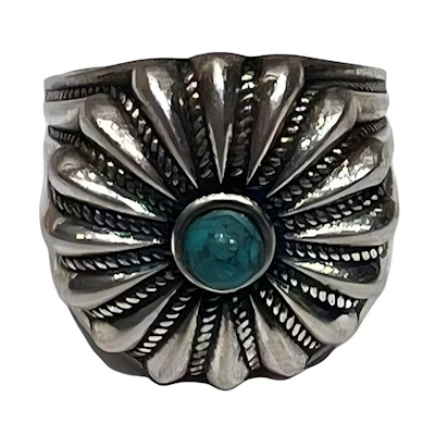 GUCCI Double G Crystal Flower Pattern 925 Silver Ring Unisex Couples Style 728428-J8749-8183