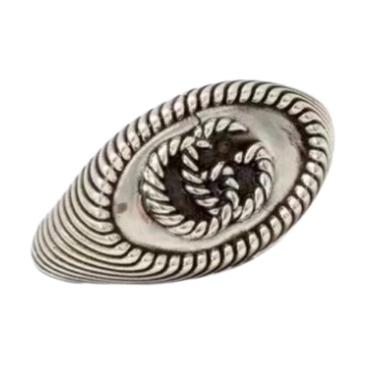 GUCCI Double G Distressed Effect 925 Silver Ring Unisex 631746-J8400-0701 圖 4