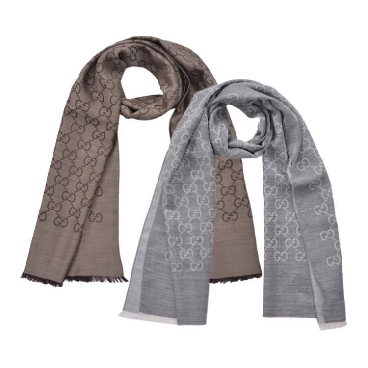 Order GUCCI Double G Embroidered Silk Wool Scarf Unisex Couple Design Multi-color 1659043G646-9664+1400