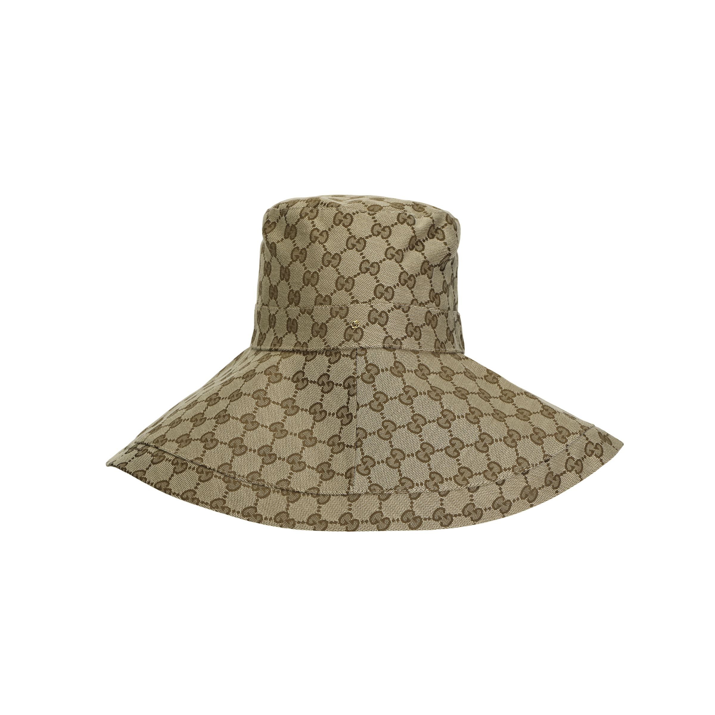 GUCCI Double G Extended Brim Canvas Bucket Hat Unisex 631958-KQW00-9700