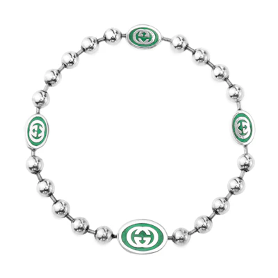 GUCCI Double G Interlocking Aged 925 Silver Chain Bracelet Unisex Couple Design. 701609-J8410-8414