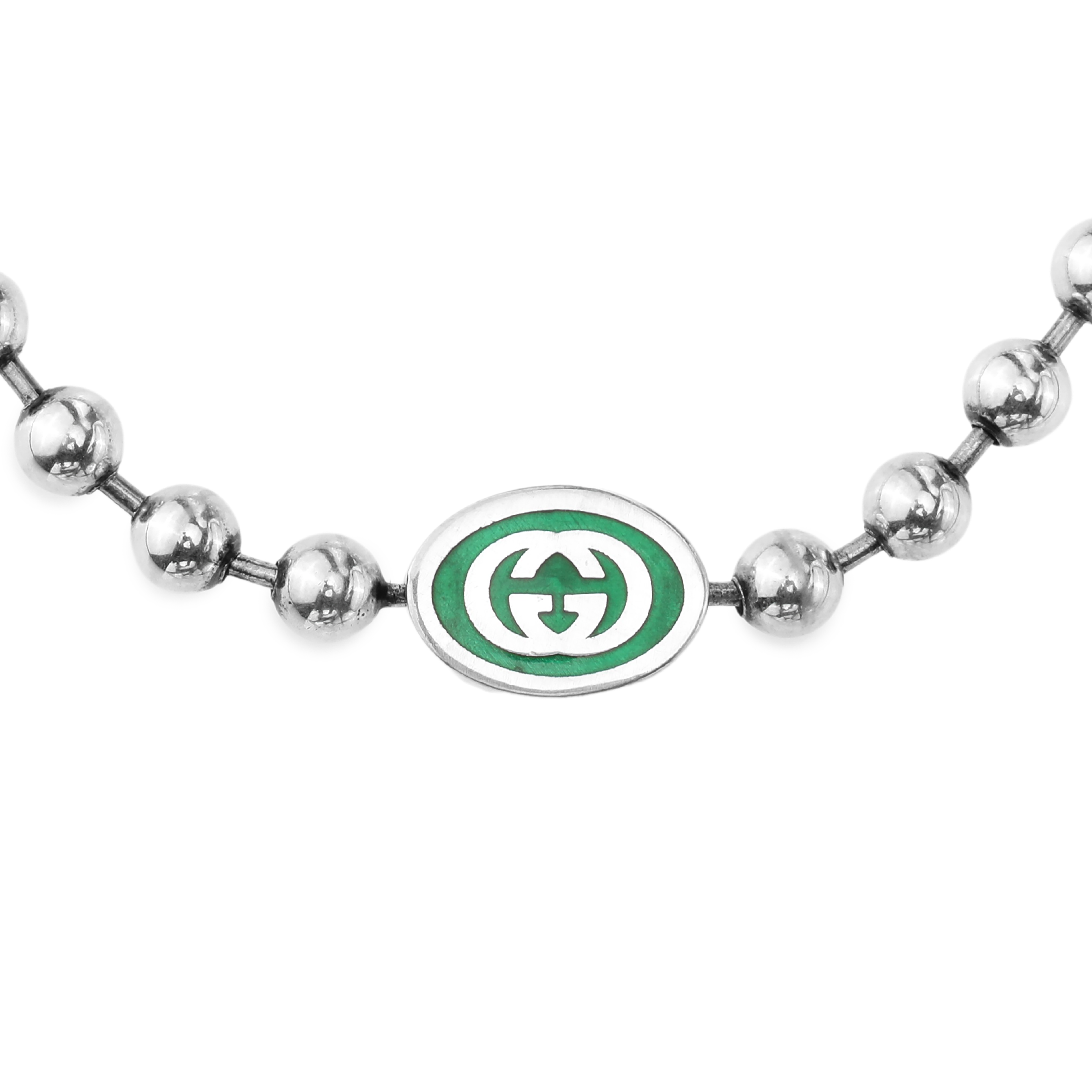 Lookbook GUCCI 双G标志925银复古链条手链 情侣款男女通用款式 701609-J8410-8414