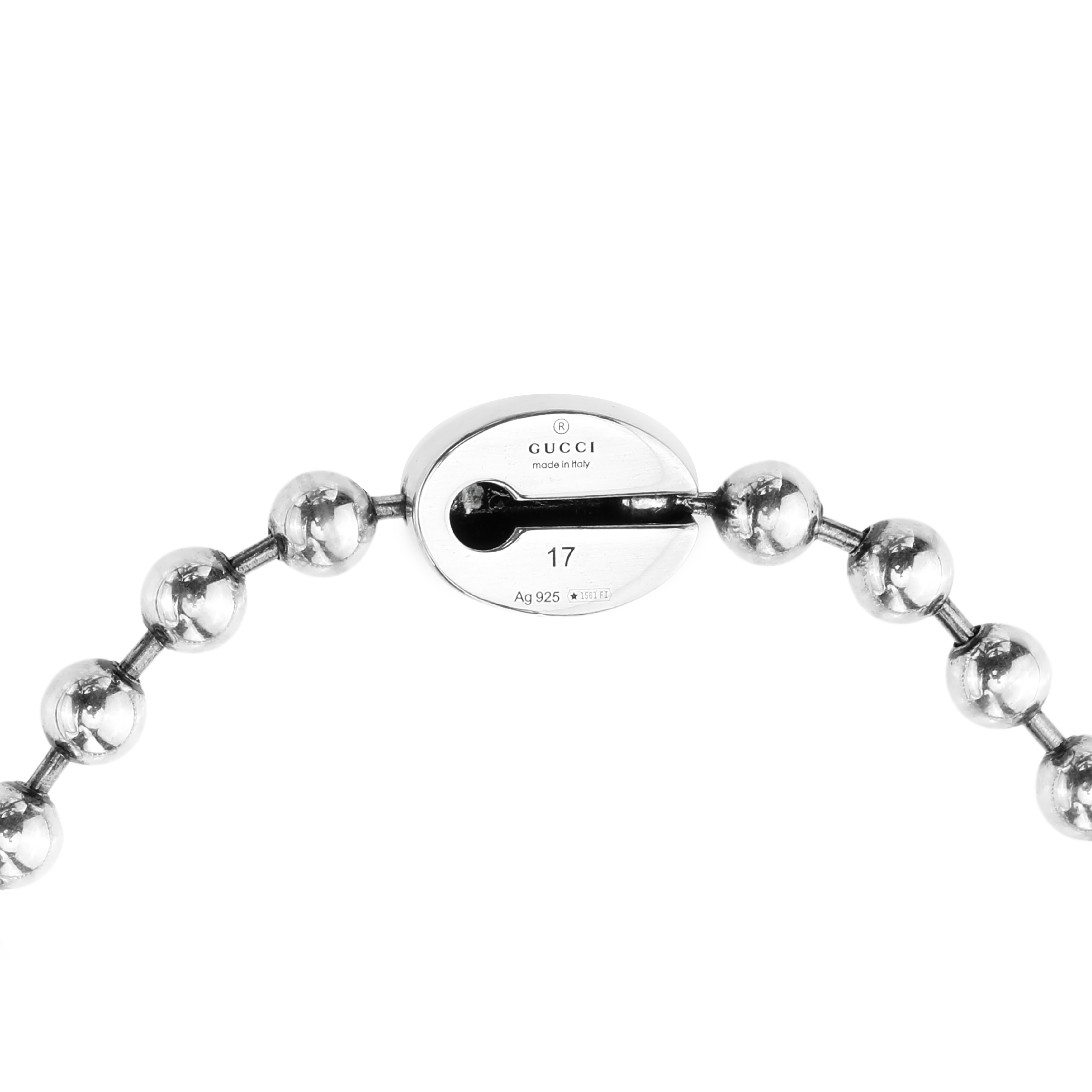 Shop GUCCI 双G标志925银复古链条手链 情侣款男女通用款式 701609-J8410-8414